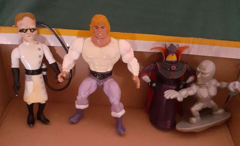 Vintage Assorted Figures Plus A 007 Car Model