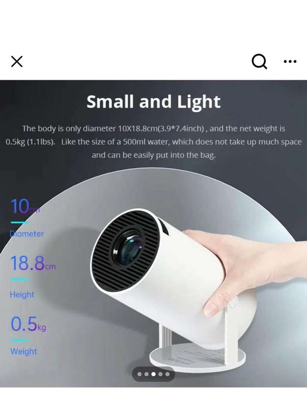 UHD Android 11 LED Portable Projector 8GB with Pre-Loaded Apps & Remote