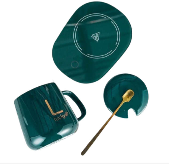 BURRAAQ TRANDING / CLASSY ELECTRIC COFFEE WARMER COASTER MUG SET