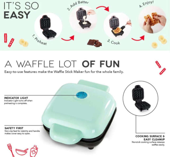 BURRAAQ TRANDING / MINI WAFFLE STICK MAKER