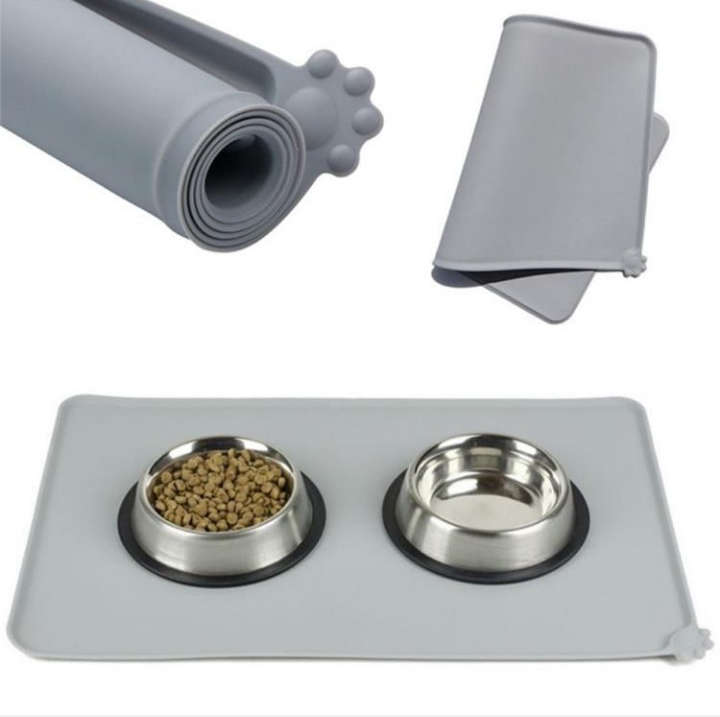 BURRAAQ TRANDING / SILICONE PET FOOD MAT GREY