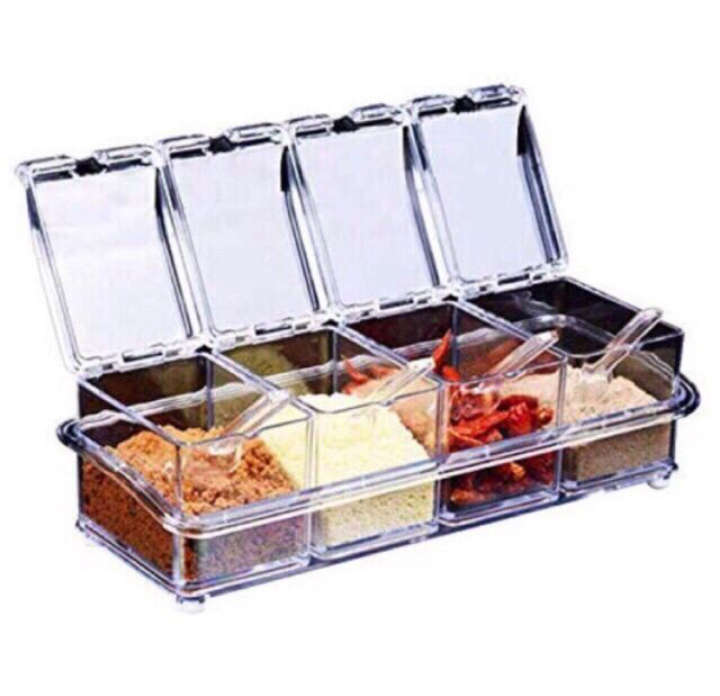 BURRAAQ TRANDING/ CRYSTAL SEASONING BOX 4 TIER