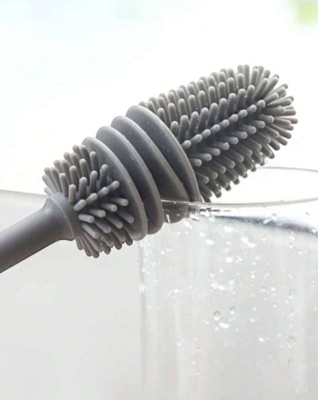 BURRAAQ TRANDING /FLEXIBLE SILICONE CUP SCRUBBER CLEANING BRUSH GERY