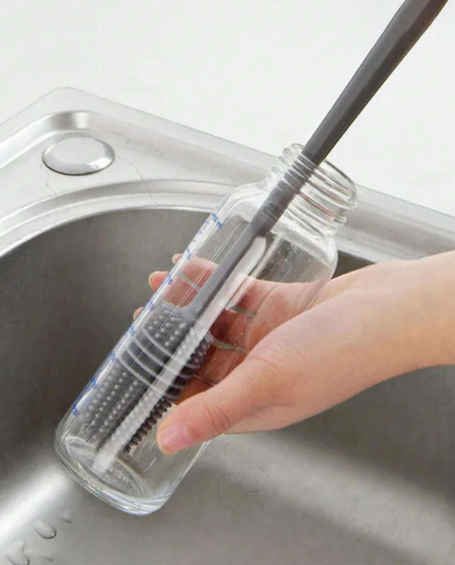 BURRAAQ TRANDING /FLEXIBLE SILICONE CUP SCRUBBER CLEANING BRUSH GERY