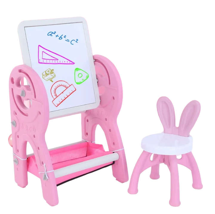 BURRAAQ TRANDING /2 IN 1 KIDS PAINTING BOARD WITH STORAGE
