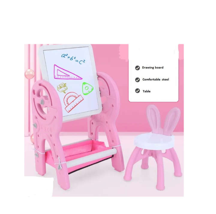 BURRAAQ TRANDING /2 IN 1 KIDS PAINTING BOARD WITH STORAGE