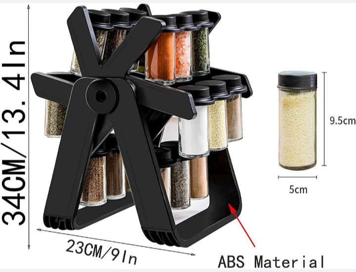 BURRAAQ TRANDING/  18 JAR SPICE RACK ROTATING