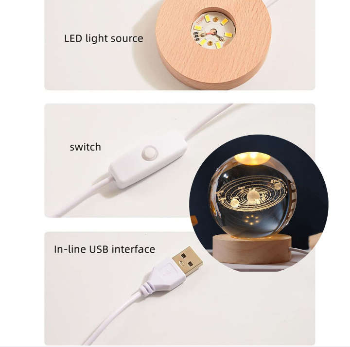 BURRAAQ TRANDING / 3D GALAXY CRYSTAL BALL LED LIGHT