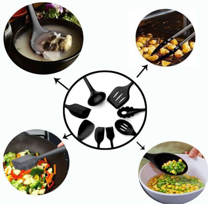 BURRAAQ TRANDING/ SILICONE KITCHEN SET OF 10 PIC