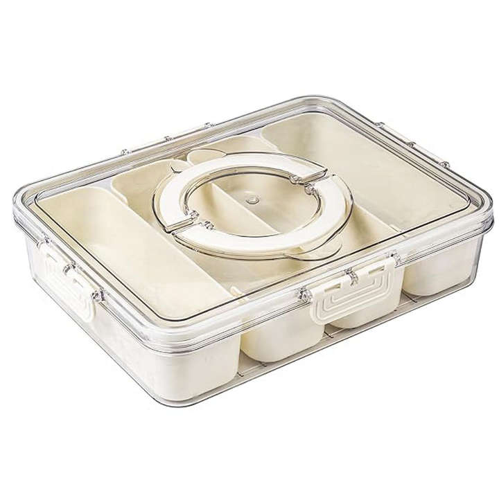 BURRAAQ TRANDING/ 4 CLEAR DIVIDEND SERVING TRAY DISH