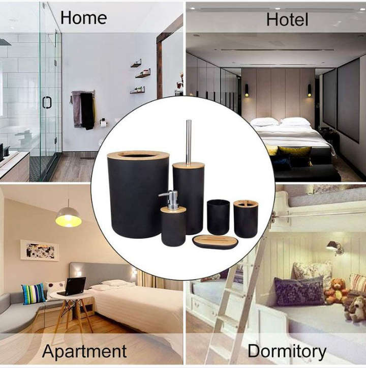 BURRAAQ TRANDING/ 6 PIECE PLASTIC GIFT BATHROOM SET