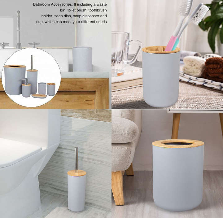 BURRAAQ TRANDING/ 6 PIECE PLASTIC GIFT BATHROOM SET