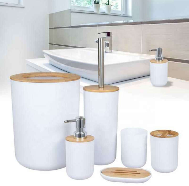 BURRAAQ TRANDING/ 6 PIECE PLASTIC GIFT BATHROOM SET