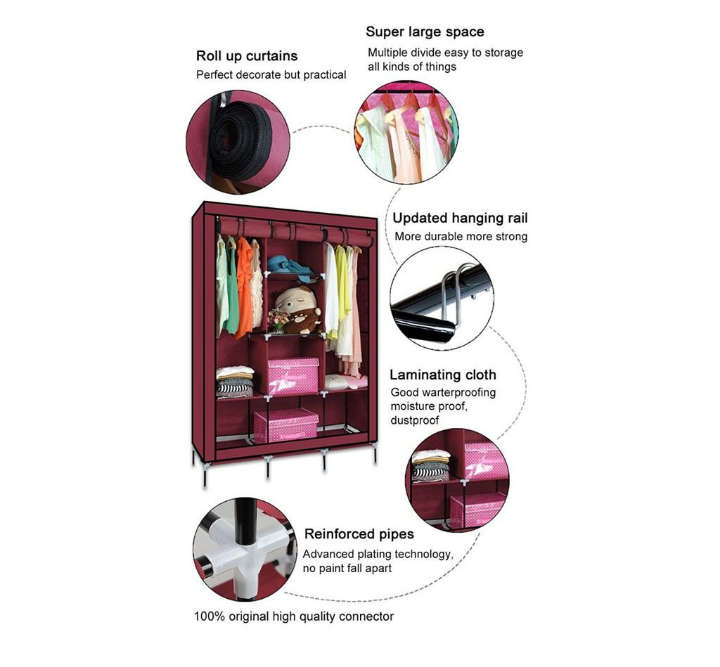BURRAAQ TRANDING / PORTABLE CLOSET WARDROBE DUSTPROOF COVER
