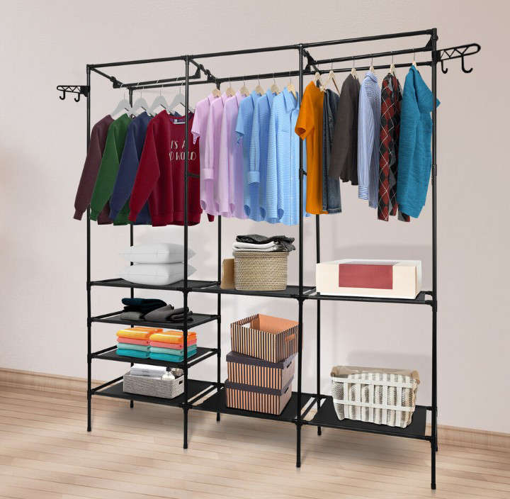 BURRAAQ TRANDING/ 3 ROW GARMENT CLOTHING HAT RACK