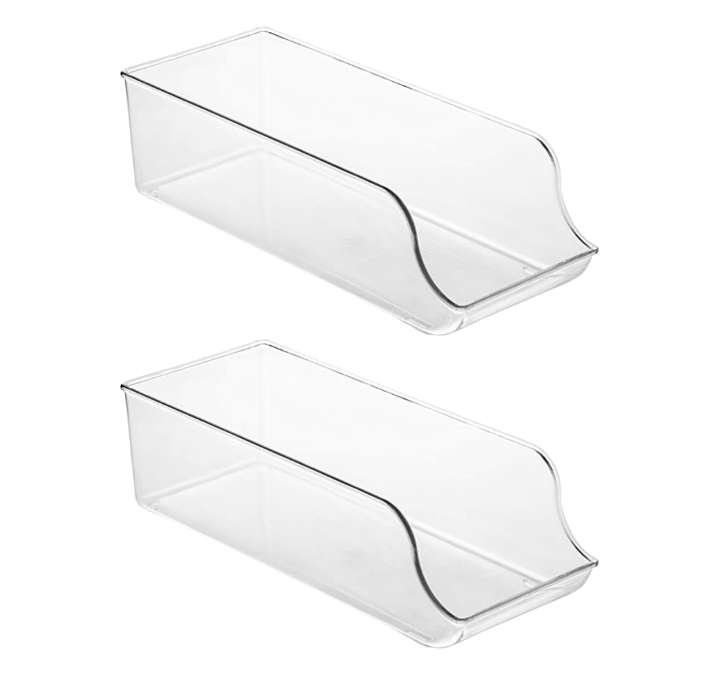 BURRAAQ TRANDING/  PACK OF 2 PLASTIC FRIDGE PANTRY STORAGE TRAY CAN