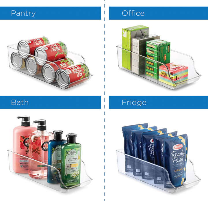 BURRAAQ TRANDING/  PACK OF 2 PLASTIC FRIDGE PANTRY STORAGE TRAY CAN