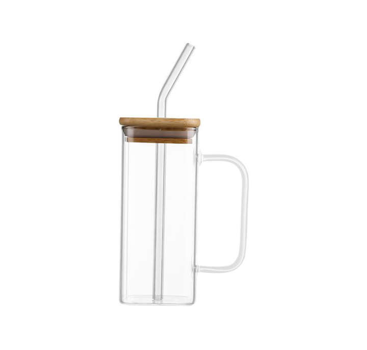 BURRAAQ TRADING/ TRANSPARENT DRINKING GLASS MUG 350 ML