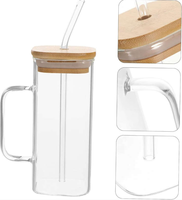 BURRAAQ TRADING/ TRANSPARENT DRINKING GLASS MUG 350 ML