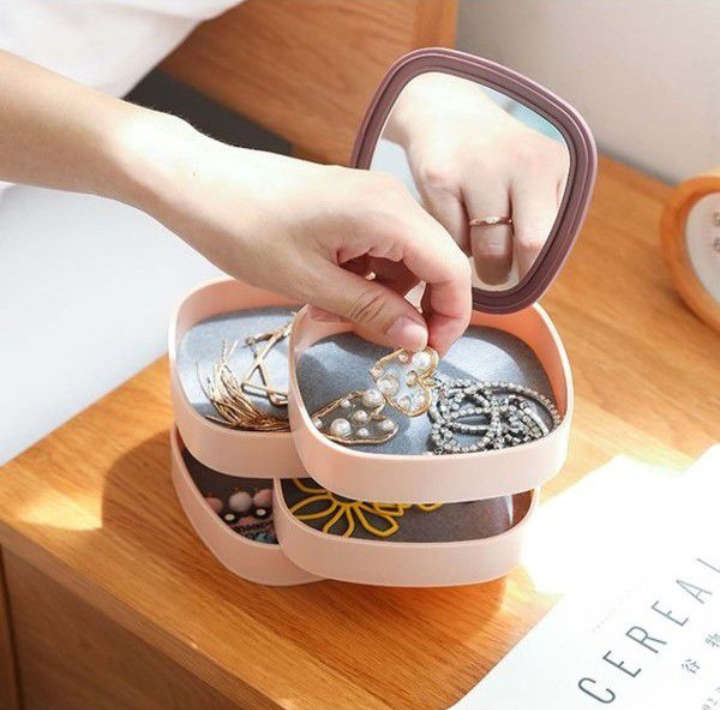 BURRAAQ TRANDING/ 4 LAYER ROTATING JEWELLERY STORAGE BOX