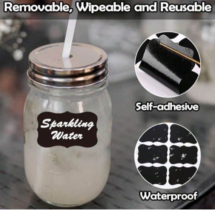 BURRAAQ TRANDING/ 1 ROLL REUSABLE & WATERPROOF CHALKBOARD LABEL