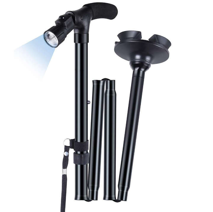 BURRAAQ TRANDING/ FOLDABLE WALKING STICK WITH LIGHT