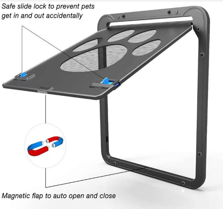 BURRAAQ TRANDING/ 4 INCHES PET CAT AND SMALL DOG MAGNET FLAP LOCKABLE