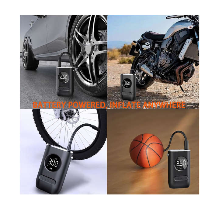 BURRAAQ TRANDING / LARGE DIGITAL SCREEN CORDLESS CAR AIR PUMP