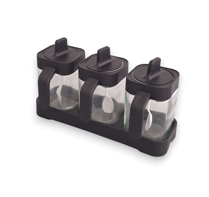 BURRAAQ TRANDING / 3 PIECE GLASS SPICE JAR SET