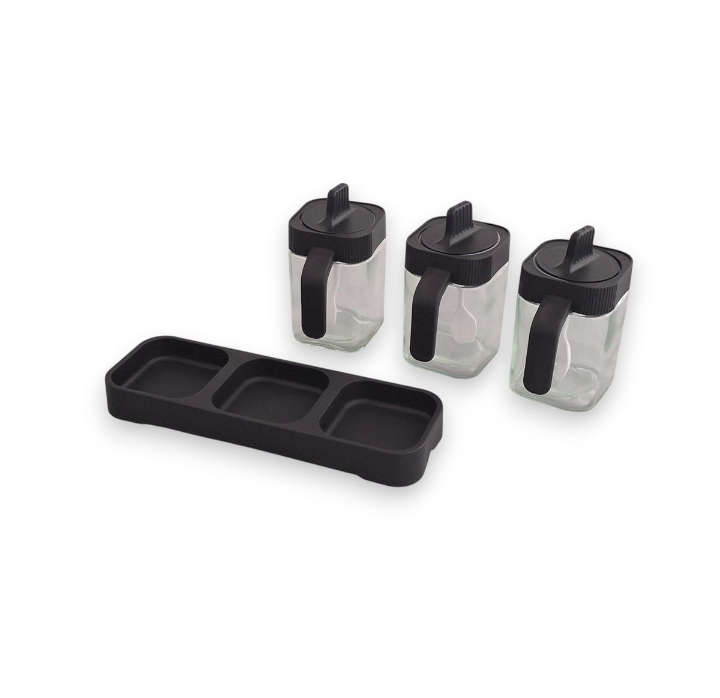 BURRAAQ TRANDING / 3 PIECE GLASS SPICE JAR SET