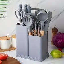 20Piece Non-Toxic Silicone Cooking Utensils Set with Holder
