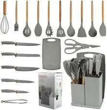 20Piece Non-Toxic Silicone Cooking Utensils Set with Holder