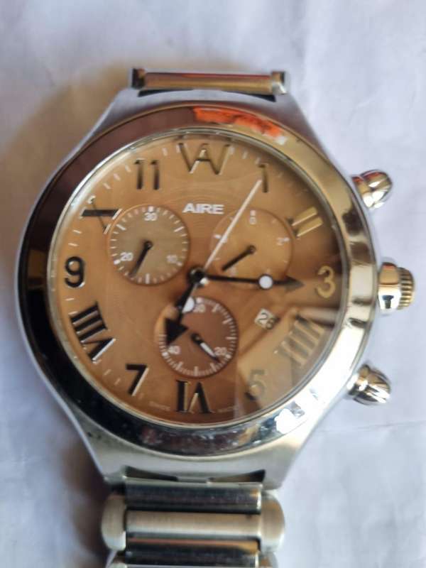 Aire Parlay Swiss Quartz Chronograph  Oversized, Statement Piece