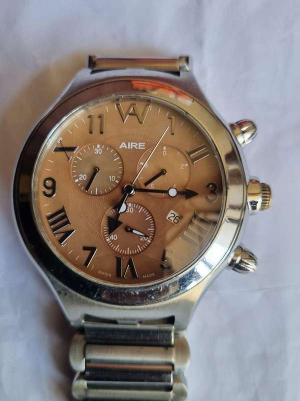 Aire Parlay Swiss Quartz Chronograph  Oversized, Statement Piece