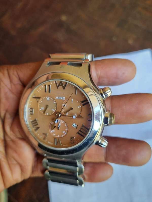 Aire Parlay Swiss Quartz Chronograph  Oversized, Statement Piece