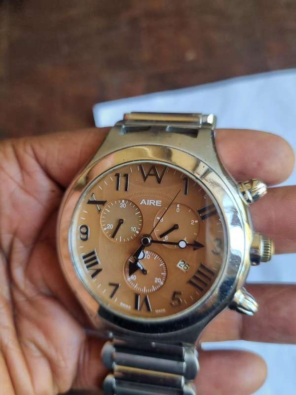 Aire Parlay Swiss Quartz Chronograph  Oversized, Statement Piece