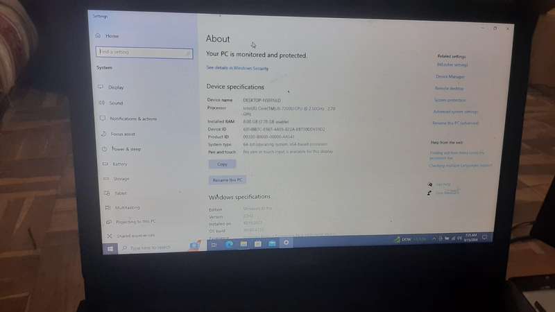DELL laptop intel core i5-7200u cpu @2.50ghz  2.70