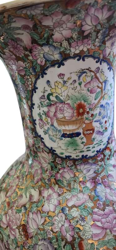 ANTIQUE EXTRA LARGE VASE ON PEDESTAL