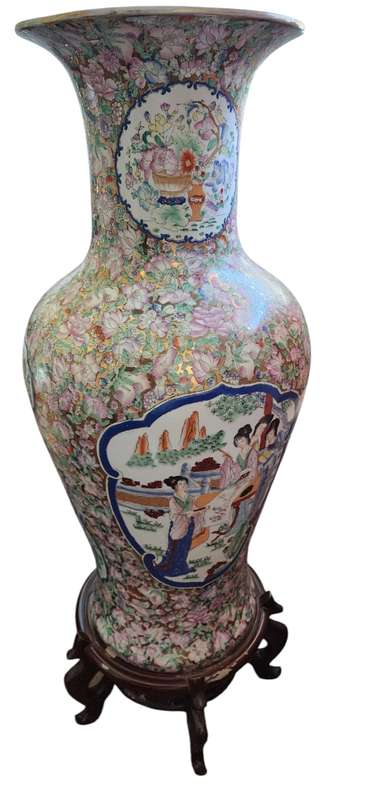 ANTIQUE EXTRA LARGE VASE ON PEDESTAL