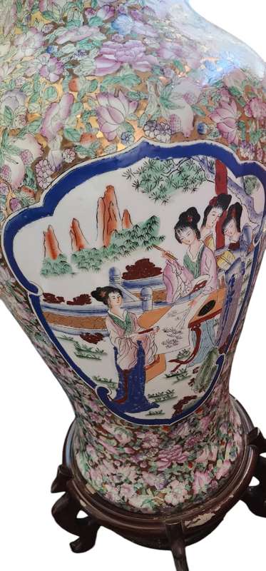 ANTIQUE EXTRA LARGE VASE ON PEDESTAL
