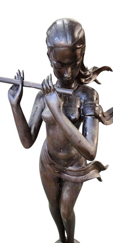 WHISTLE LADY BRONZE SCULPTURE.INVESTMENT ONE OF A KIND PIECE.