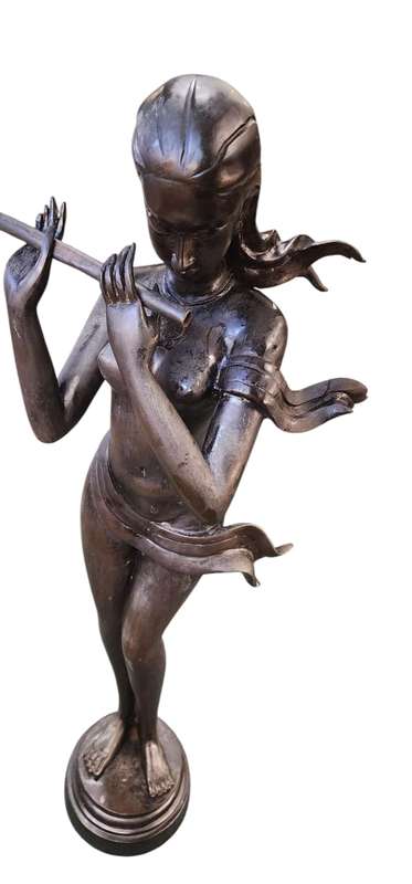 WHISTLE LADY BRONZE SCULPTURE.INVESTMENT ONE OF A KIND PIECE.