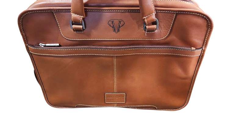 JEKYLL & HYDE LONDON/CAPE TOWN LEATHER LAPTOP BAG.