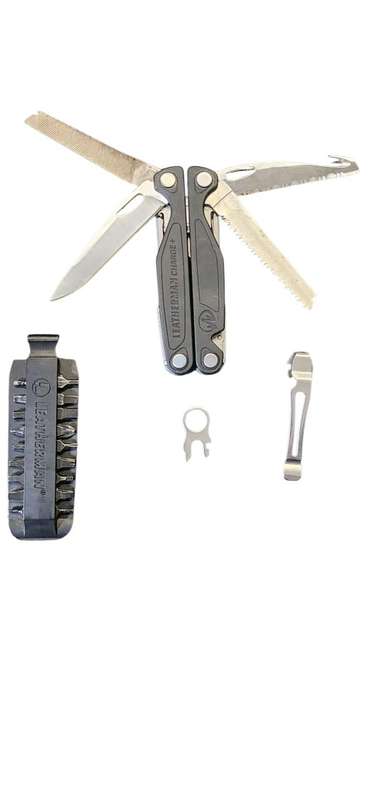 LEATHERMAN CHARGE + WITH BELT CLIP ,LANYARD RING AND SHEATH.