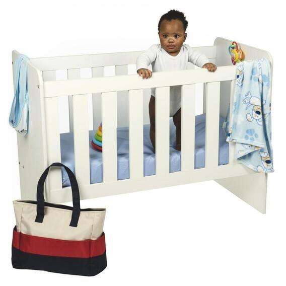 Baby Wooden Bed + Mattress - Height:  10.92 (CM) Width:  66.54 (CM) Length:  121.41 (CM)
