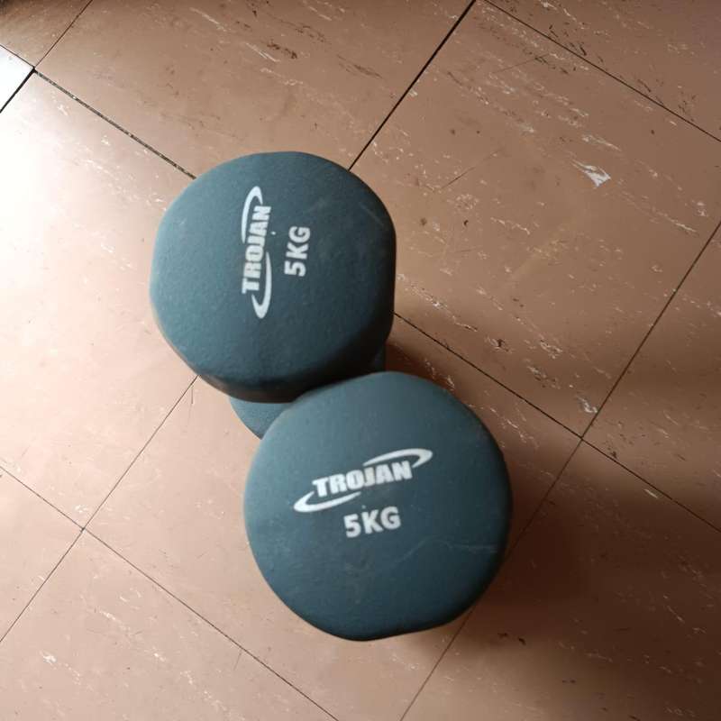 2 x TROJAN SOFT TOUCH DUMBBELLS 5KG
