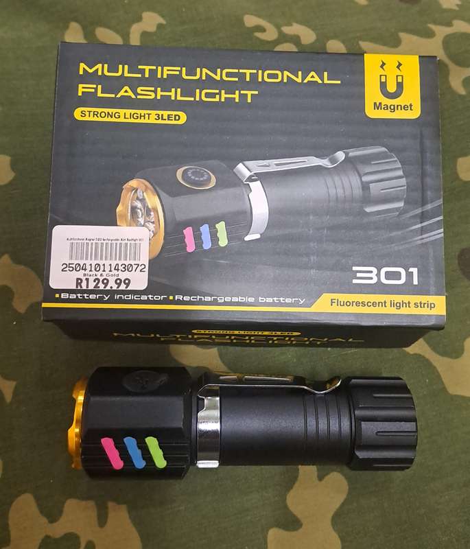 Multifunctional 3LED Flashlight with Magnet  - Rechargeable - Waterproof