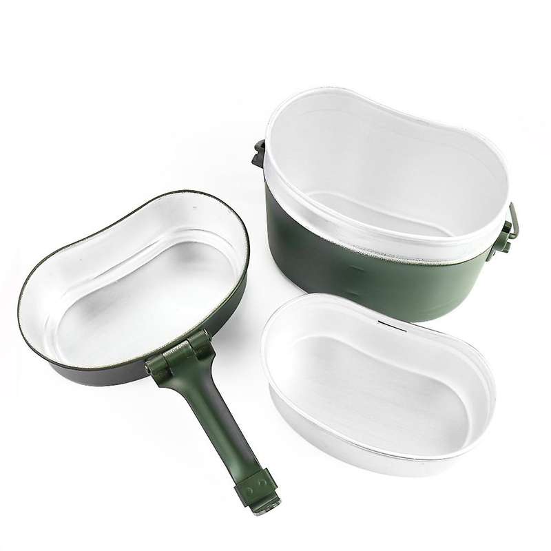 3 pcs Aluminum Portable Outdoor Camping Canteen Lunch Box & Cookware