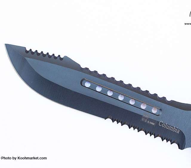 Columbia 1128A Black Rubber Handle With Fire Starter