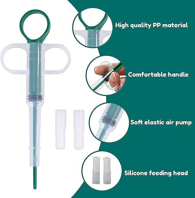 Pet Pill Shooter - Tablet Syringe Pusher Soft Tip Pet Food & Medicine Feeder